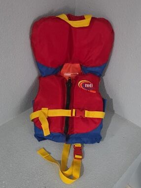 MTI Red & Blue Infant Life Jacket with Yellow Straps